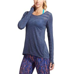 Athleta Kettlebella Blue Athletic Long Sleeve Tee | Size XL